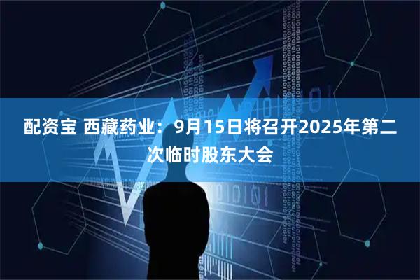 配资宝 西藏药业：9月15日将召开2025年第二次临时股东大会