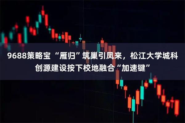 9688策略宝 “雁归”筑巢引凤来，松江大学城科创源建设按下校地融合“加速键”